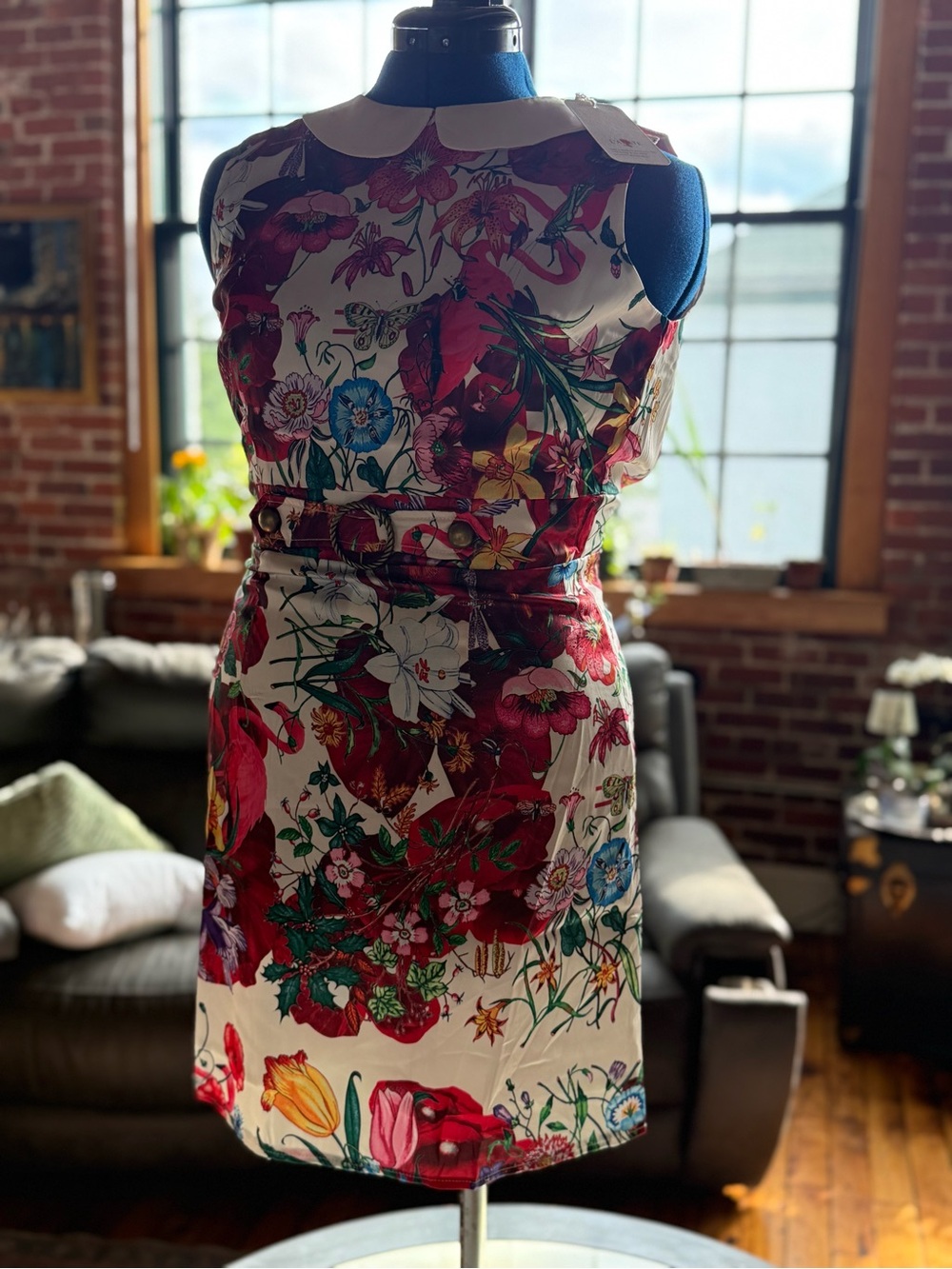 L’Atiste by Amy Botanical Flamingo Print Belted Dress – Size M – NWT